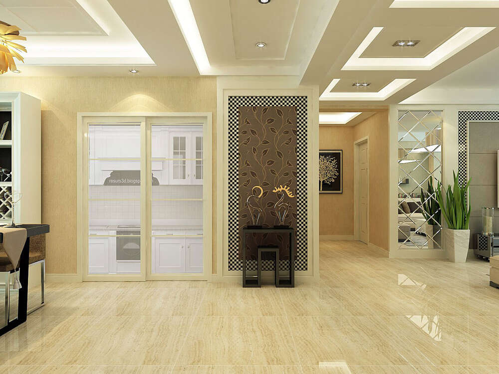 180平三室一厅现代风格走廊装修效果图-(3)